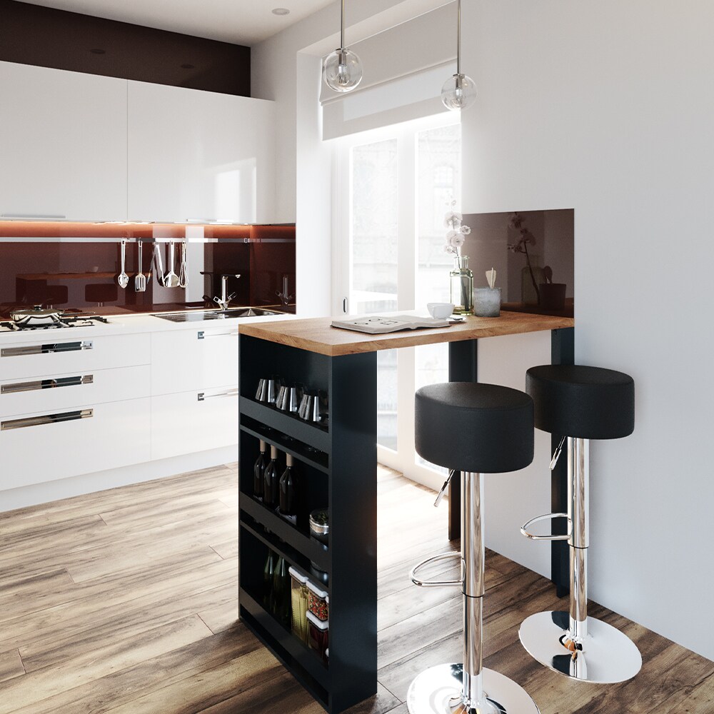 VICCO Bartisch Bartresen Stehtisch Tisch mit Hocker Tresentisch Bistrotisch Eiche Anthrazit