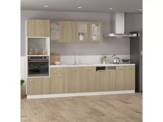 Armoire en verre suspendue Chêne sonoma Bois d'ingénierie
