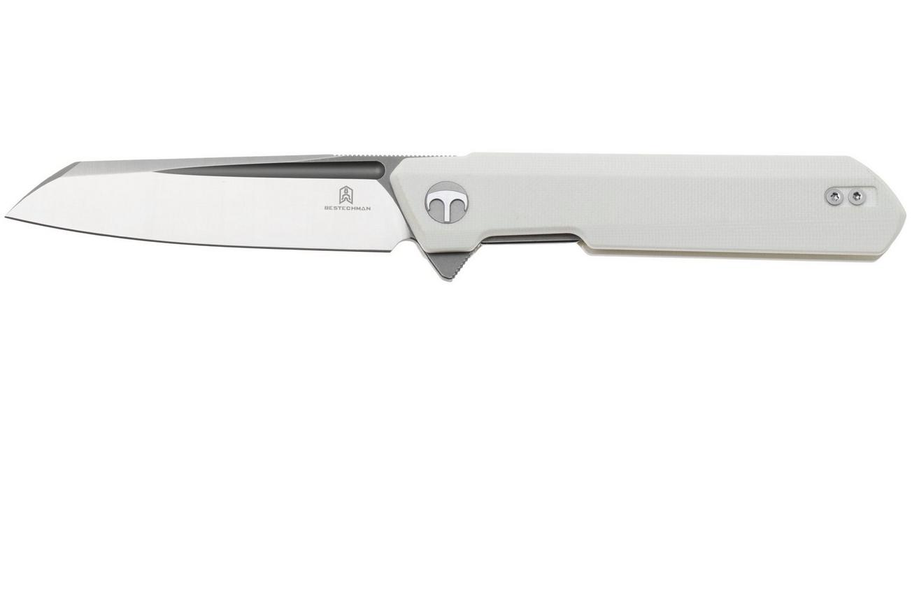 Bestechman Dundee Sheepsfoot BMK09C Satin D2, White G10, zakmes