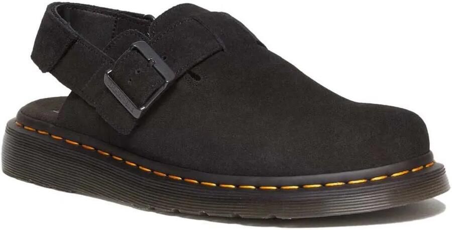 Dr. Martens JORGE~II~BLACK~E.H.SUEDE~~~~~~ Platte sandalenDames Sandalen Zwart