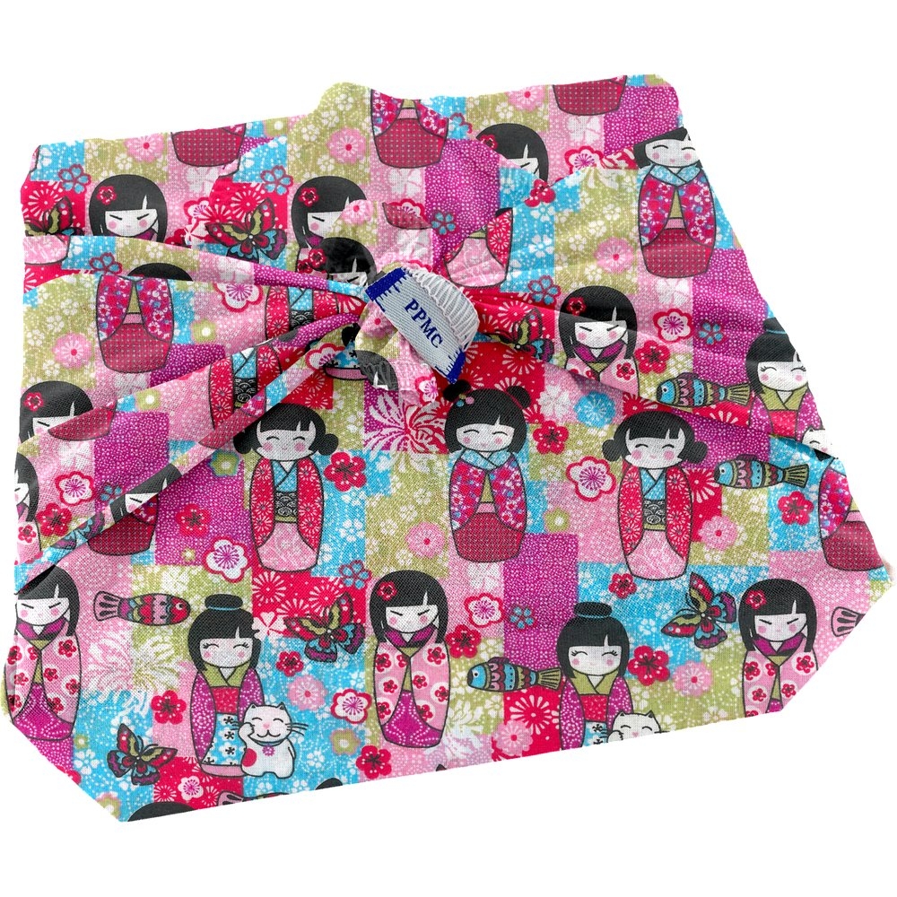 Furoshiki Petit 35 X 35 Cm Kokeshis
