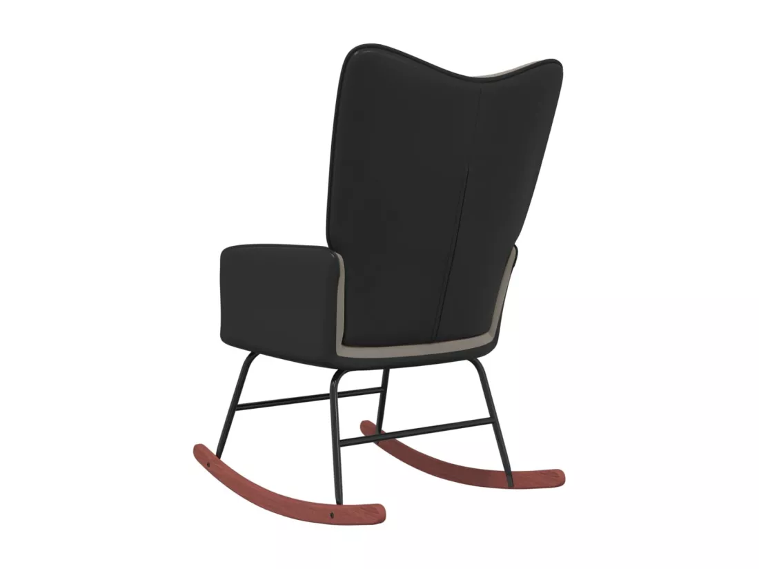 Chaise à bascule Gris clair Velours et PVC