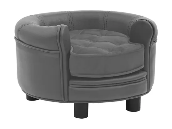 Canapé pour chien Gris 48x48x32 cm Peluche et similicuir