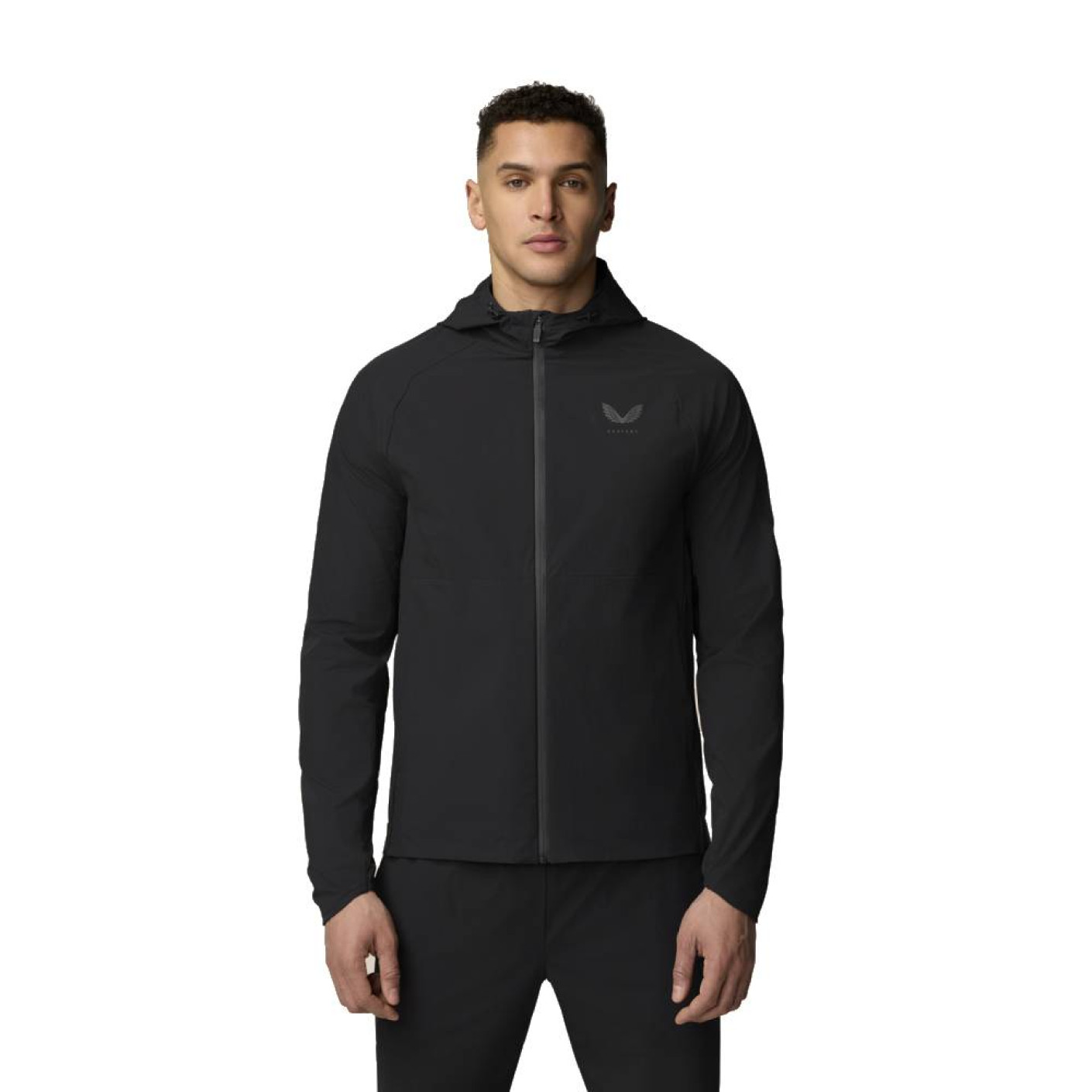 Castore Windbreaker Joggingpak Full-Zip Zwart Donkergrijs