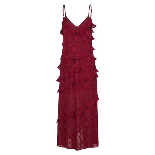 Neo Noir Palazzo Burnout Kjole, Burgundy, 42