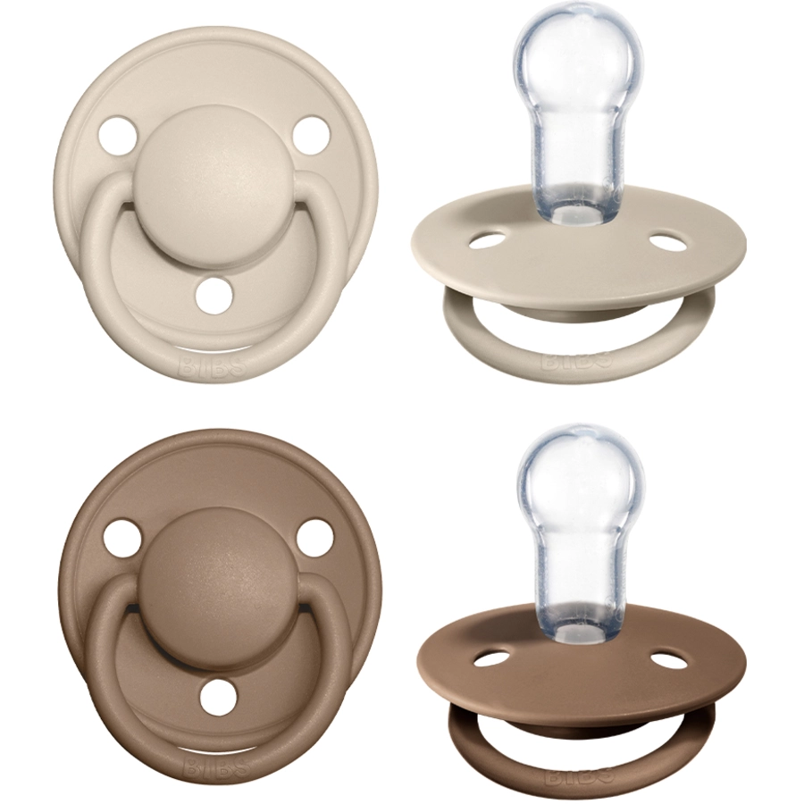 BIBS® Schnuller De Lux Vanilla  Dark Oak 0-36 Monate, 4 Stk.
