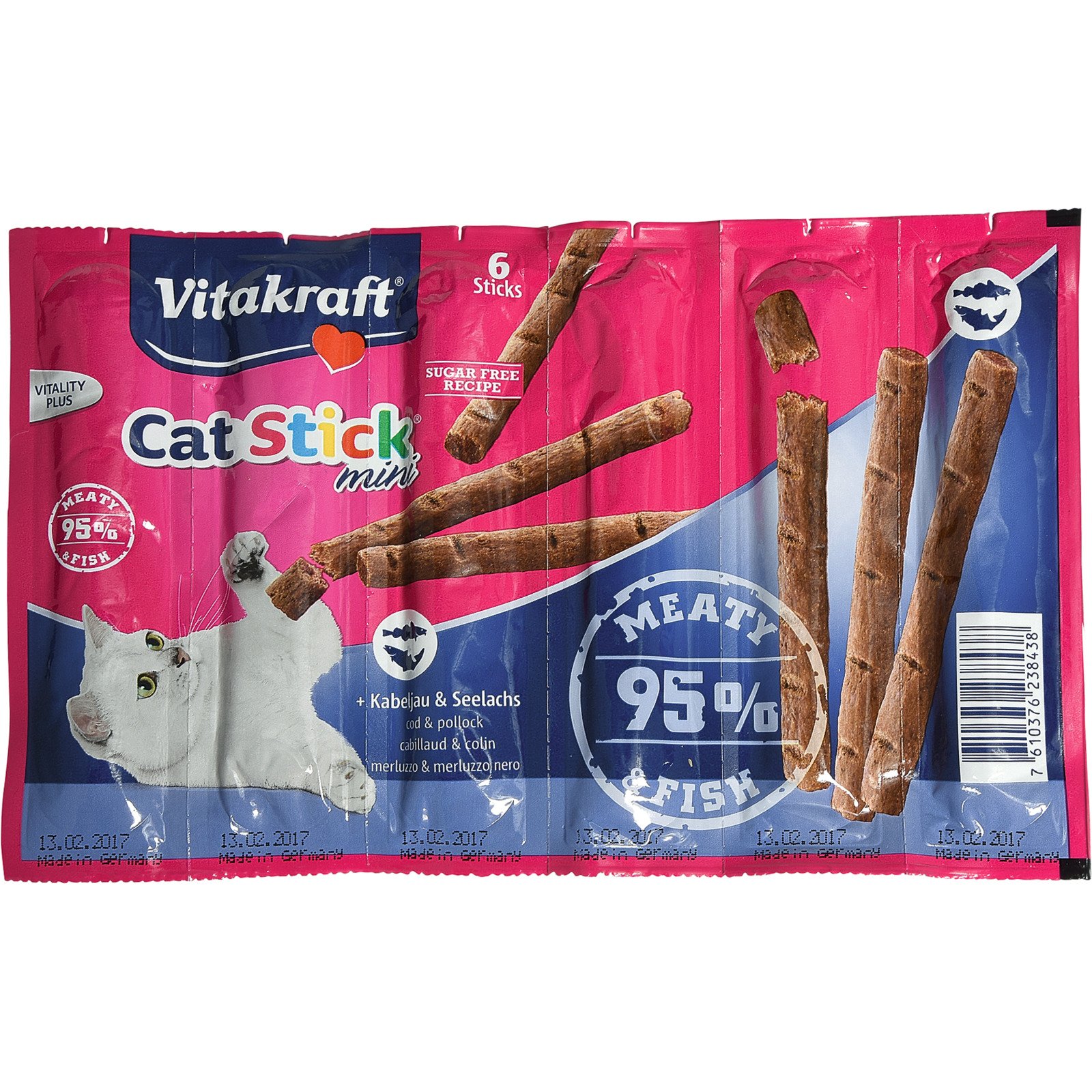 Vitakraft Cat Sticks Multipack Kabeljau + Seelachs 5x6 Stück