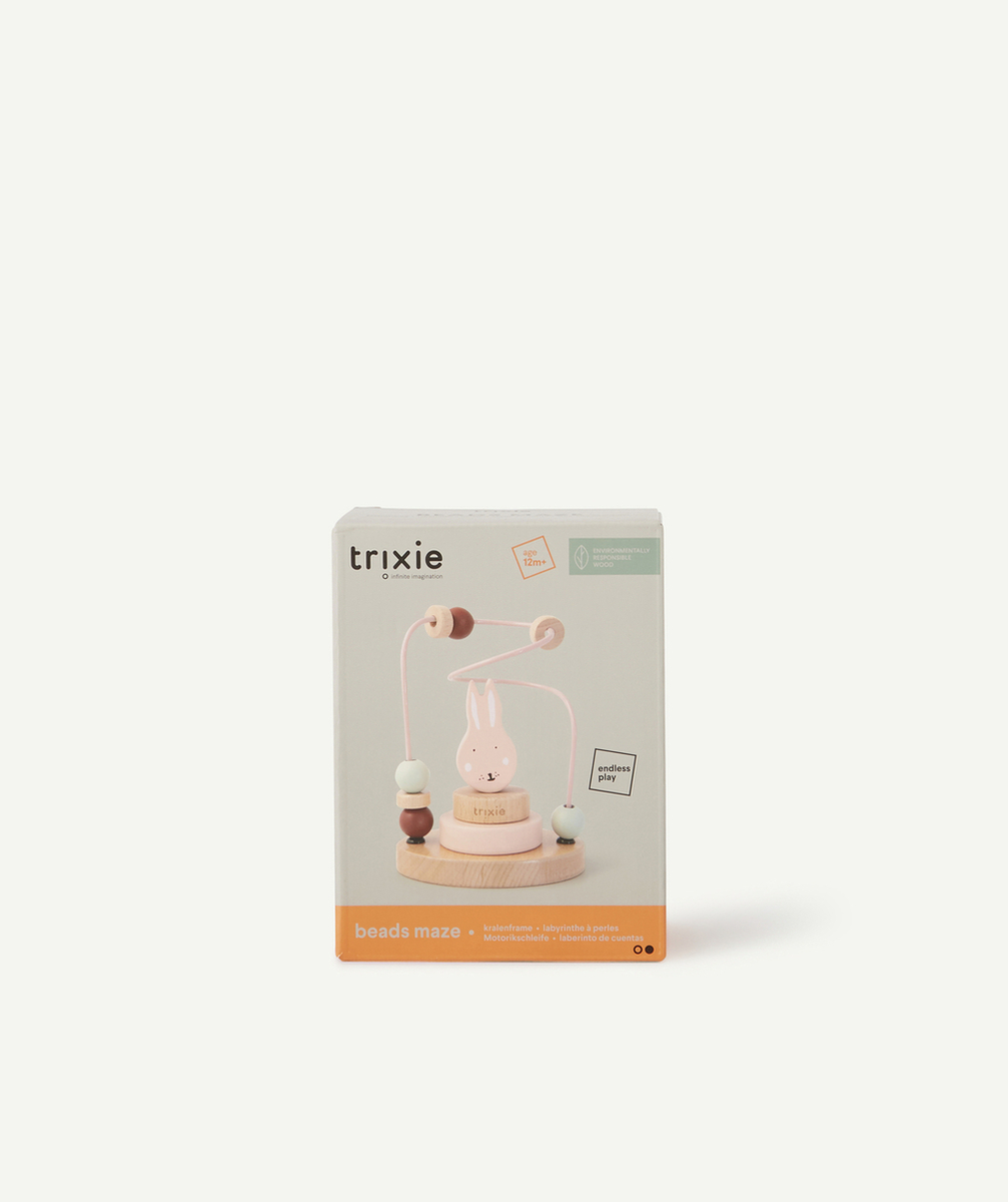 TRIXIELABYRINTHE EN BOIS LAPIN AVEC PERLES BÉBÉ