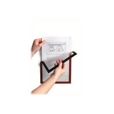 Durable Duraframe Magnetic - 5 Cadres d'affichage magnétiques - A3 - rouge - pour surfaces métalliques