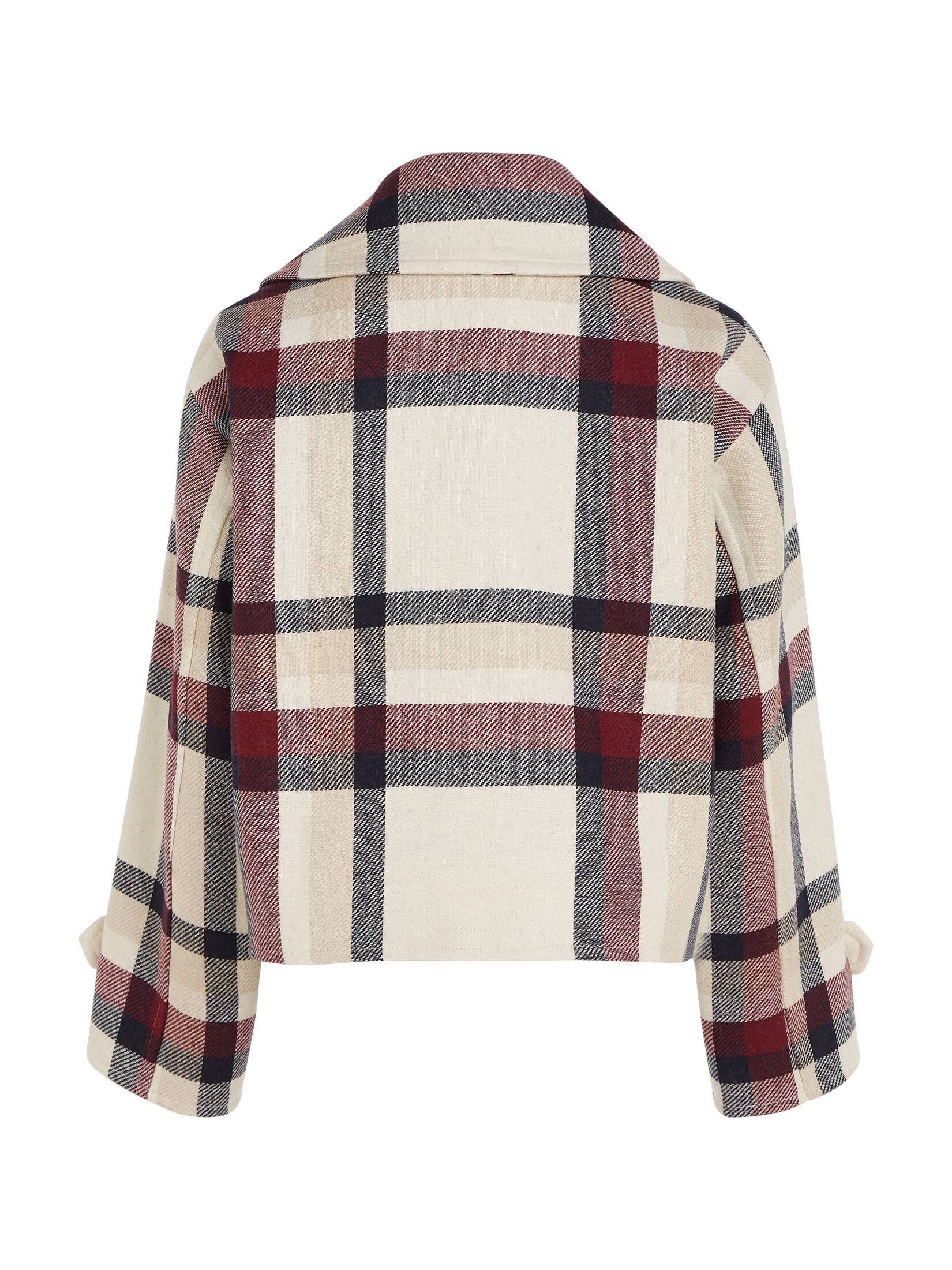 Tommy Hilfiger| Damen Wolljacke WOOL BLEND CHECK PEACOAT
