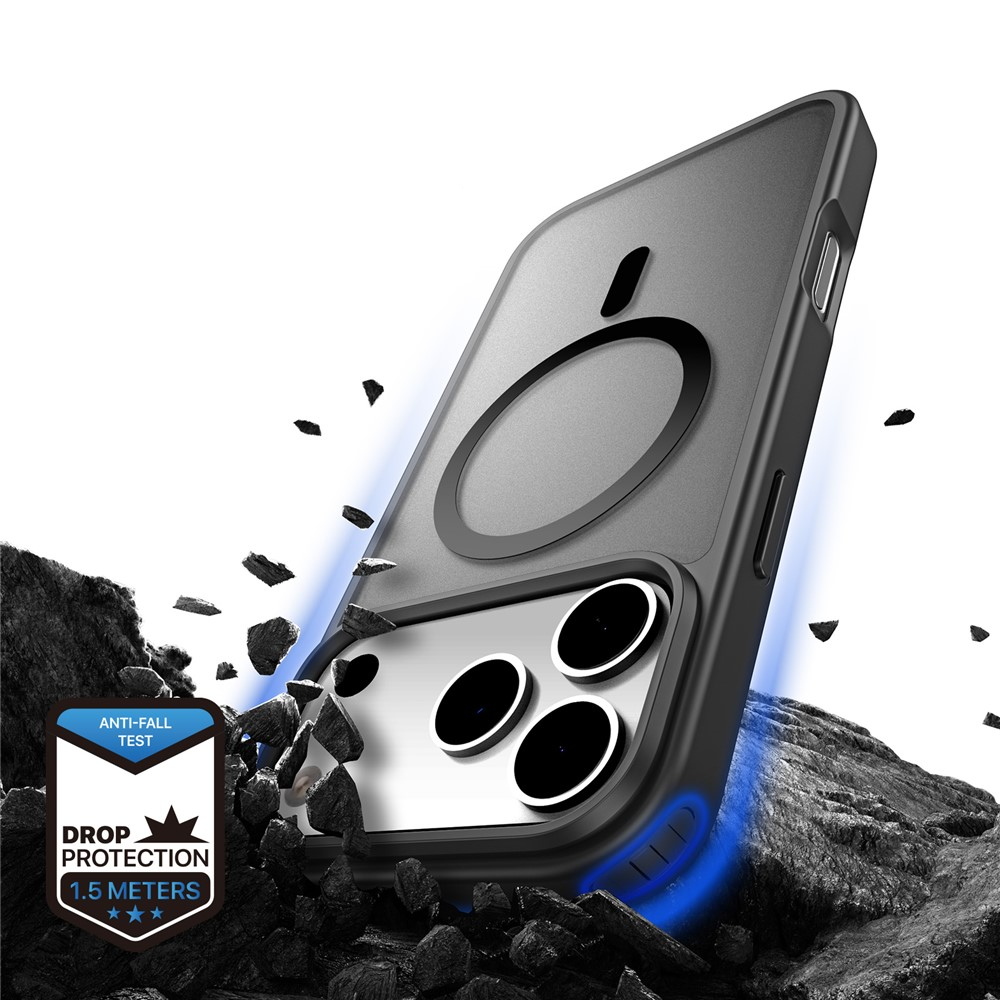 iPhone 17 Pro Max MagSafe Hybrid Hardcase Hülle mit TPU Bumper - Schwarz