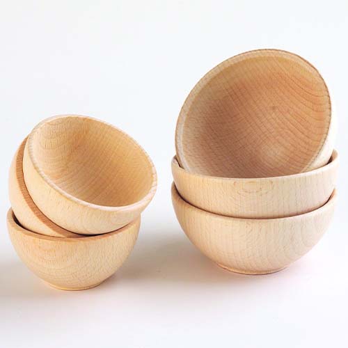 Tickit houten bakjes naturel - Ø 9,3 cm - 3st