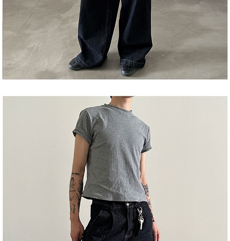 Nahagin - Mid Rise Wide Leg Jeans