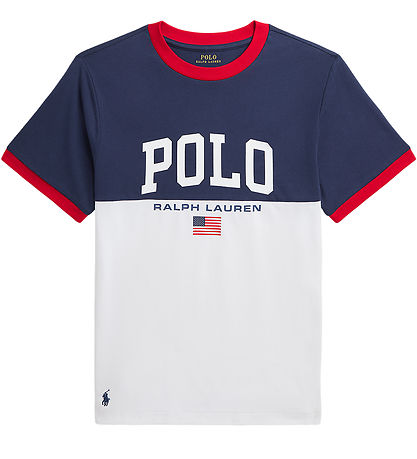 Polo Ralph Lauren T-shirt - Ringer - Hvid/Navy