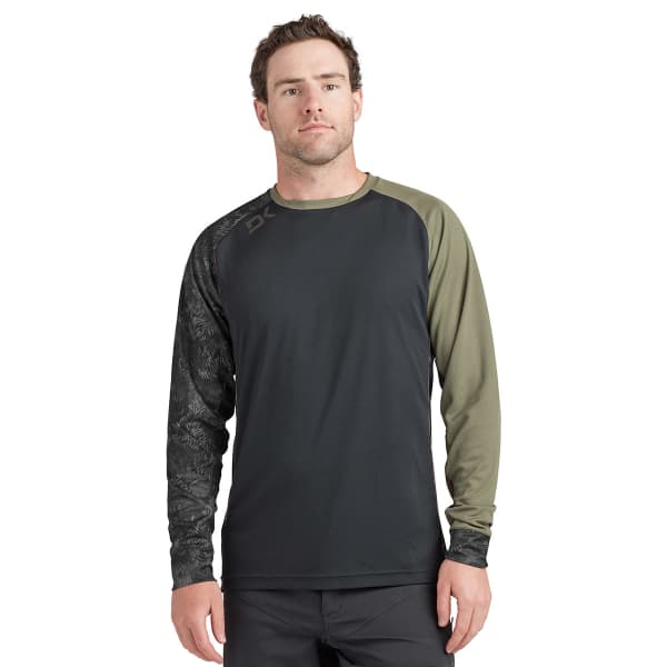 Maillot VTT DAKINE THRILLIUM L/S JERSEY BLACK/CANOPEE GREEN/HASHER PRINT