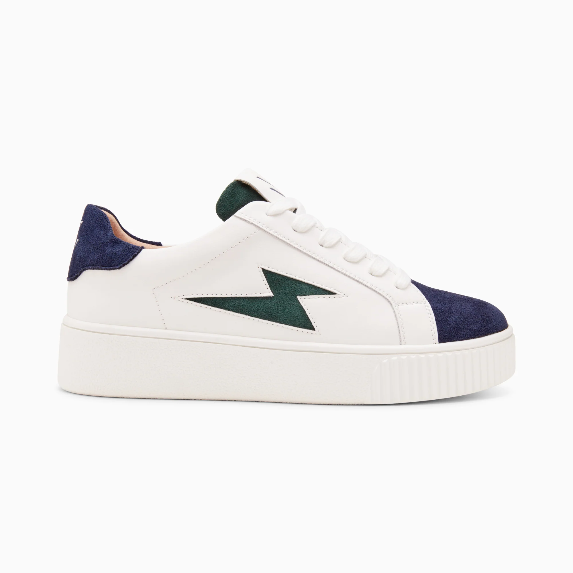 Sneakers-Baskets éclair Tiff bleu marine et vert à lacets