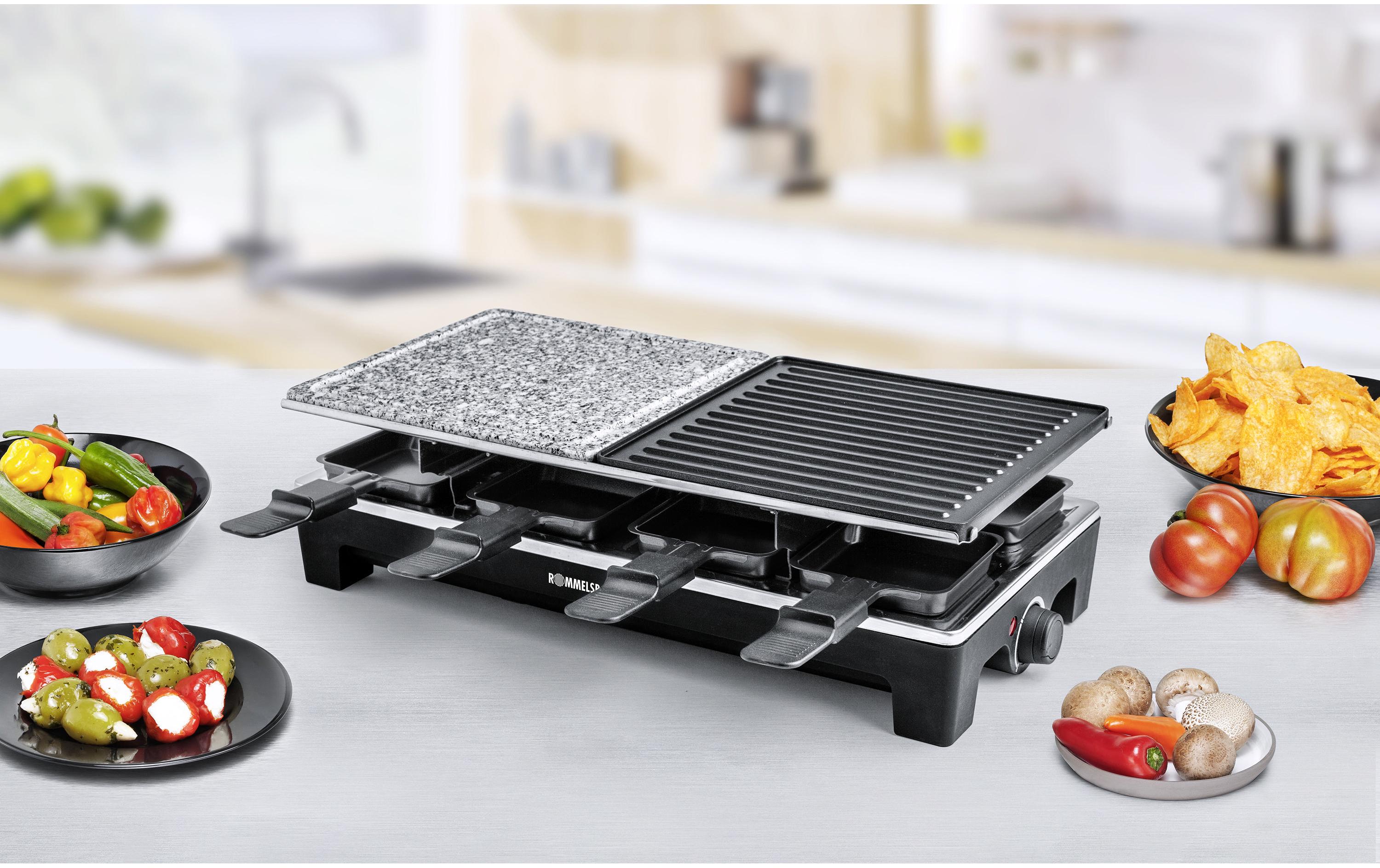 Racletteofen RCS 1350 8 PersonenRaclette Grill mit zwei Wendegrillplatten