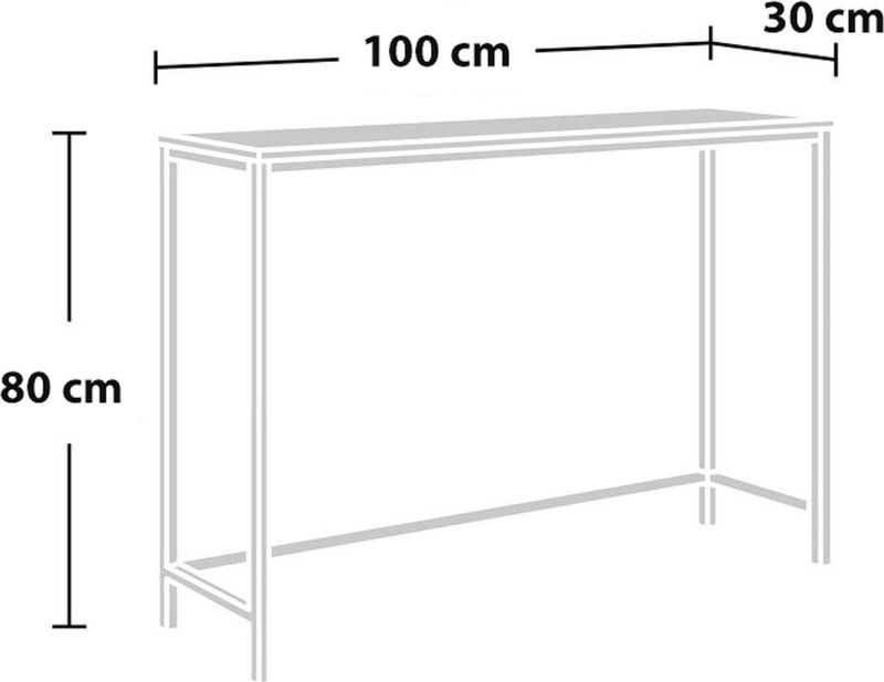 Console tafel Kronoby 80x100x30 cm zwart mat en eikenkleurig