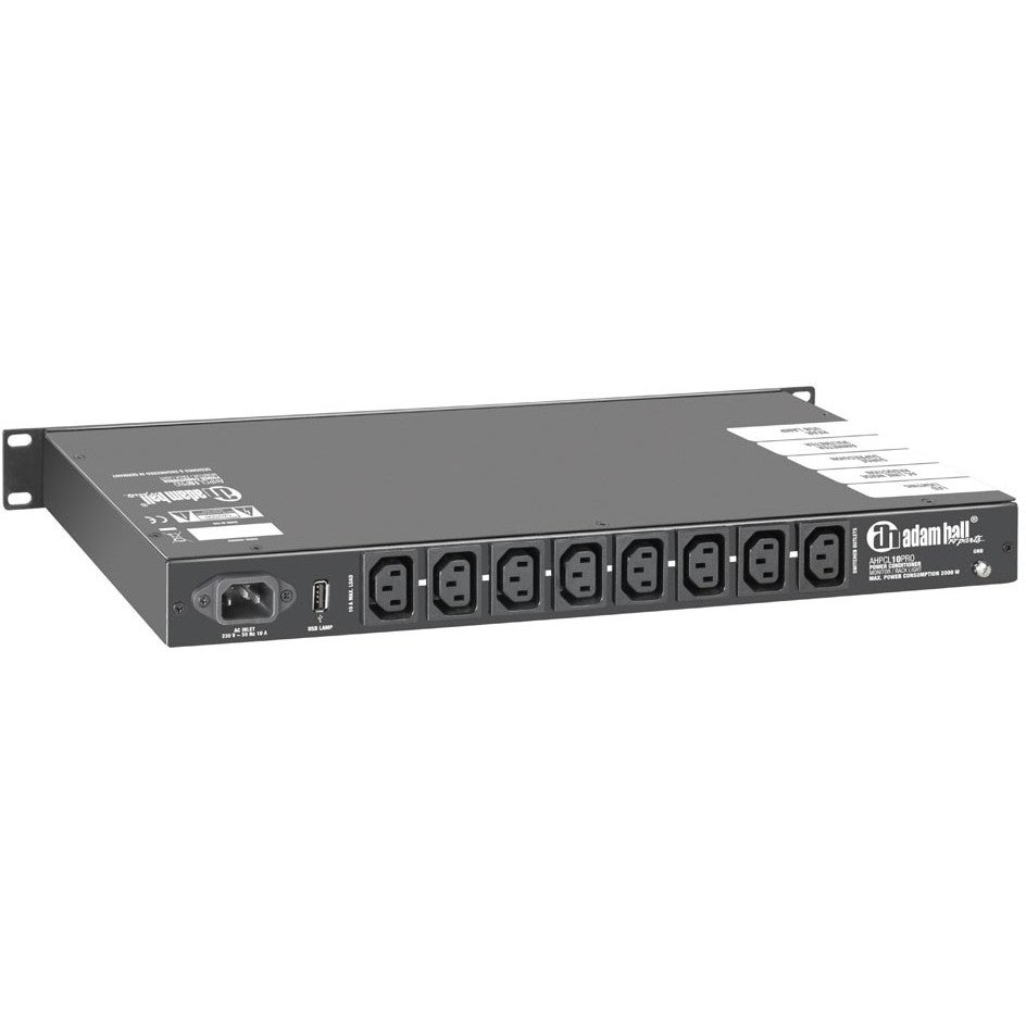 Adam Hall AHPCL10PRO spanningsverdeler met voltmeter+verlichting