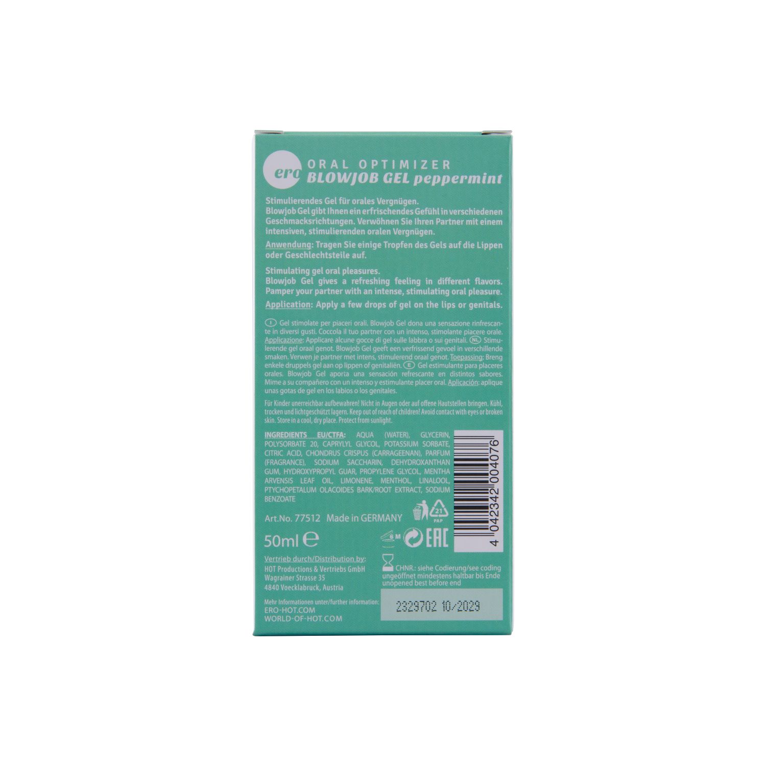 Oral Optimizer Blowjob Gel – Peppermint