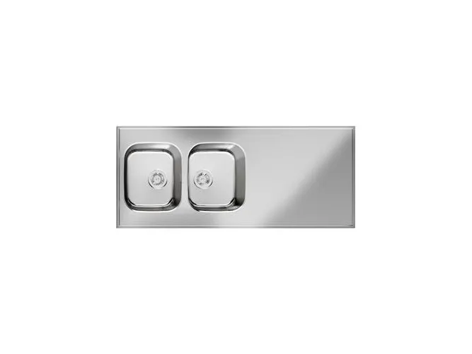 Bordplade BasicH 1420x600 m/2vask rfstål