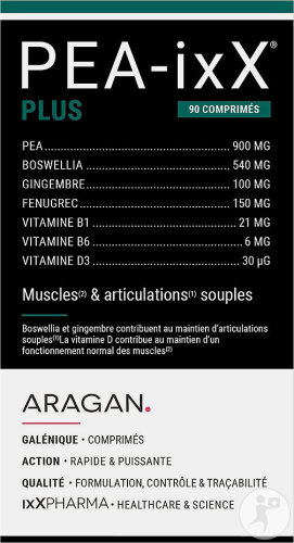 ixX Pharma PEA-ixX Plus Articulations & Muscles PEA Gingembre & Vitamines B-D 90 Comprimés