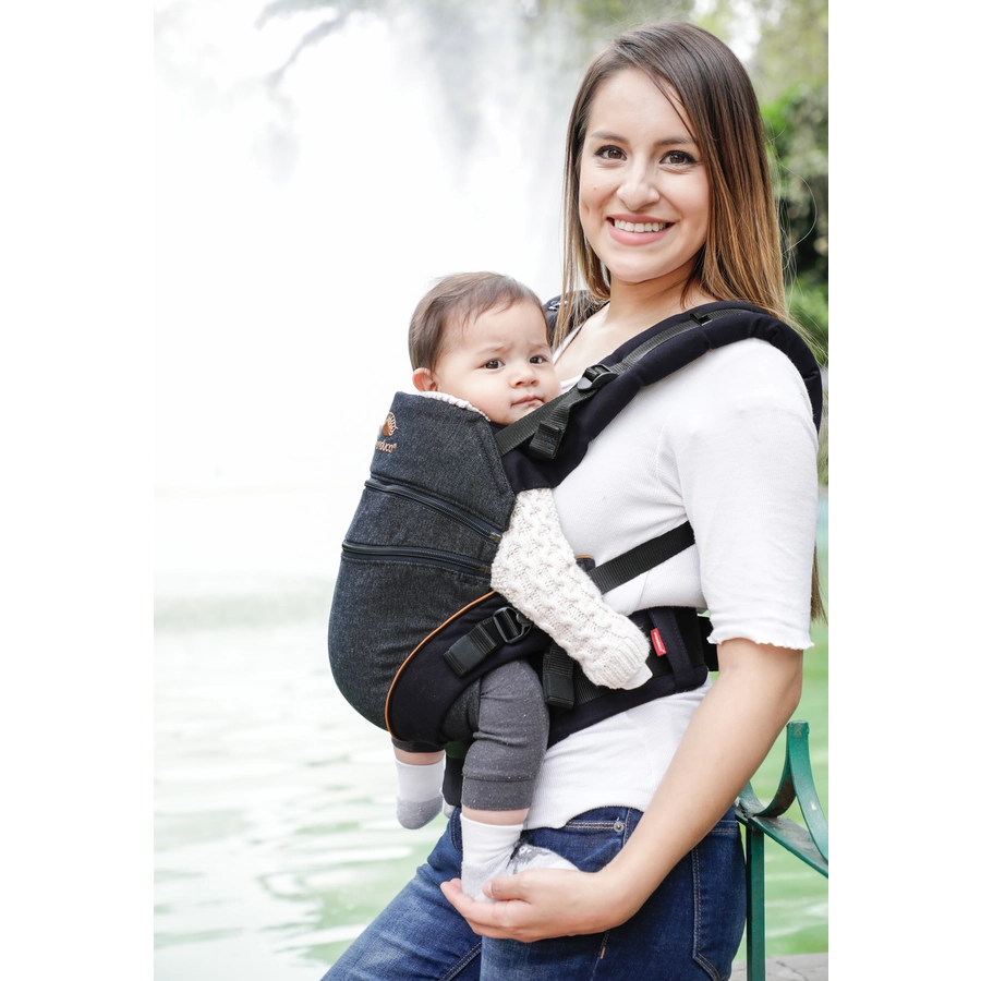 manduca Babytrage XT Cotton Denimblack-Toffee