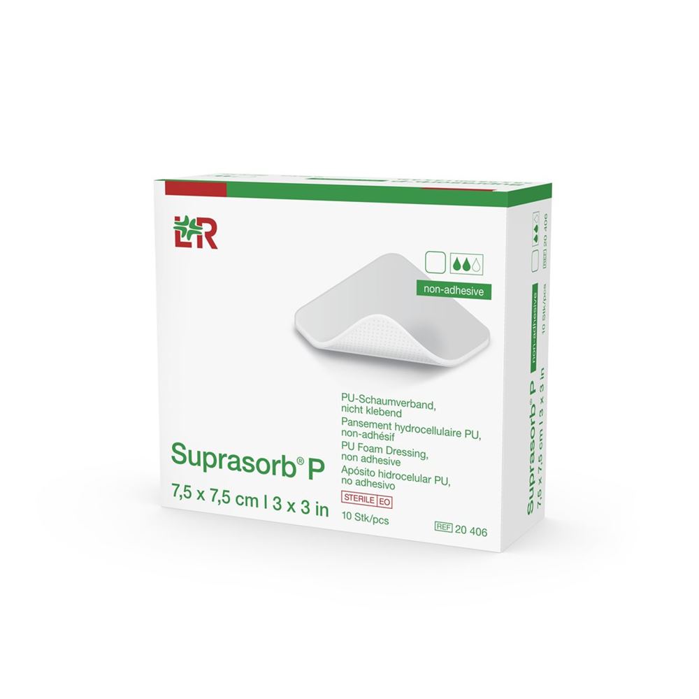 SUPRASORB Schaumverband 7.5x7.5cm nicht klebend 10 Stk