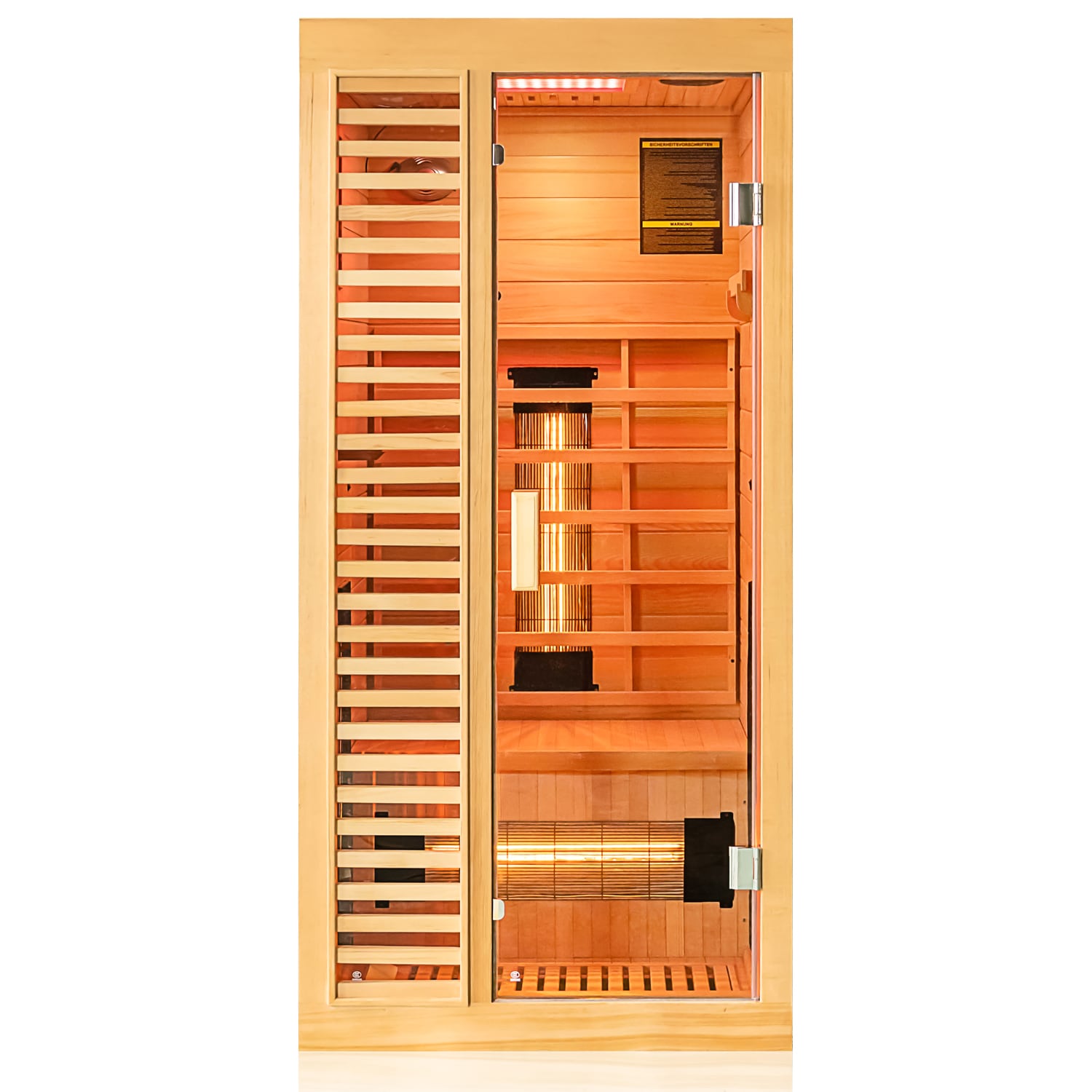 Dewello® Infrarotkabine Infrarotsauna HAMLIN 90cm x 90cm inkl. 4 Vollspektrumstrahler, Bodenstrahler, 1 Person, LED