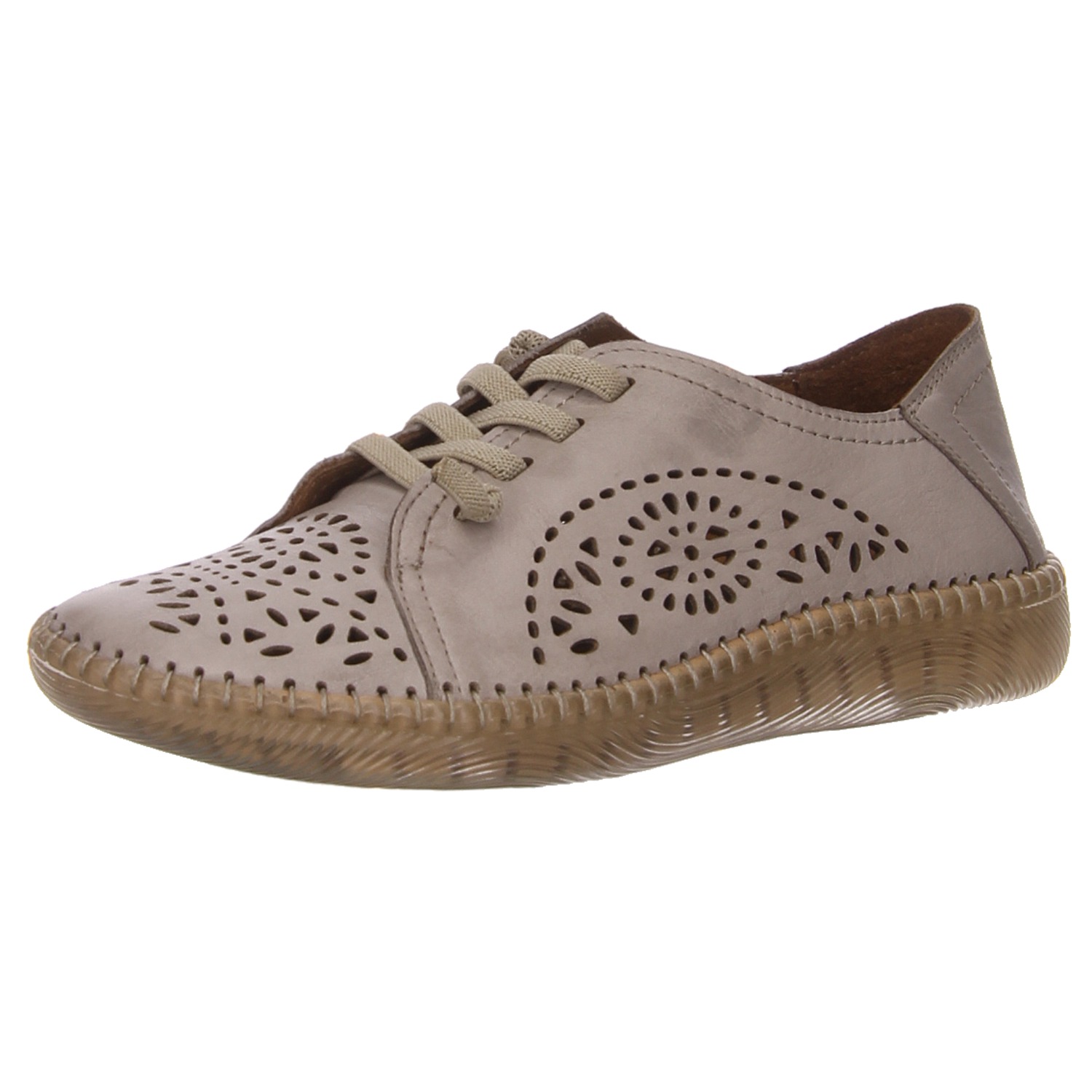 Manitu Schnürhalbschuh beige grau