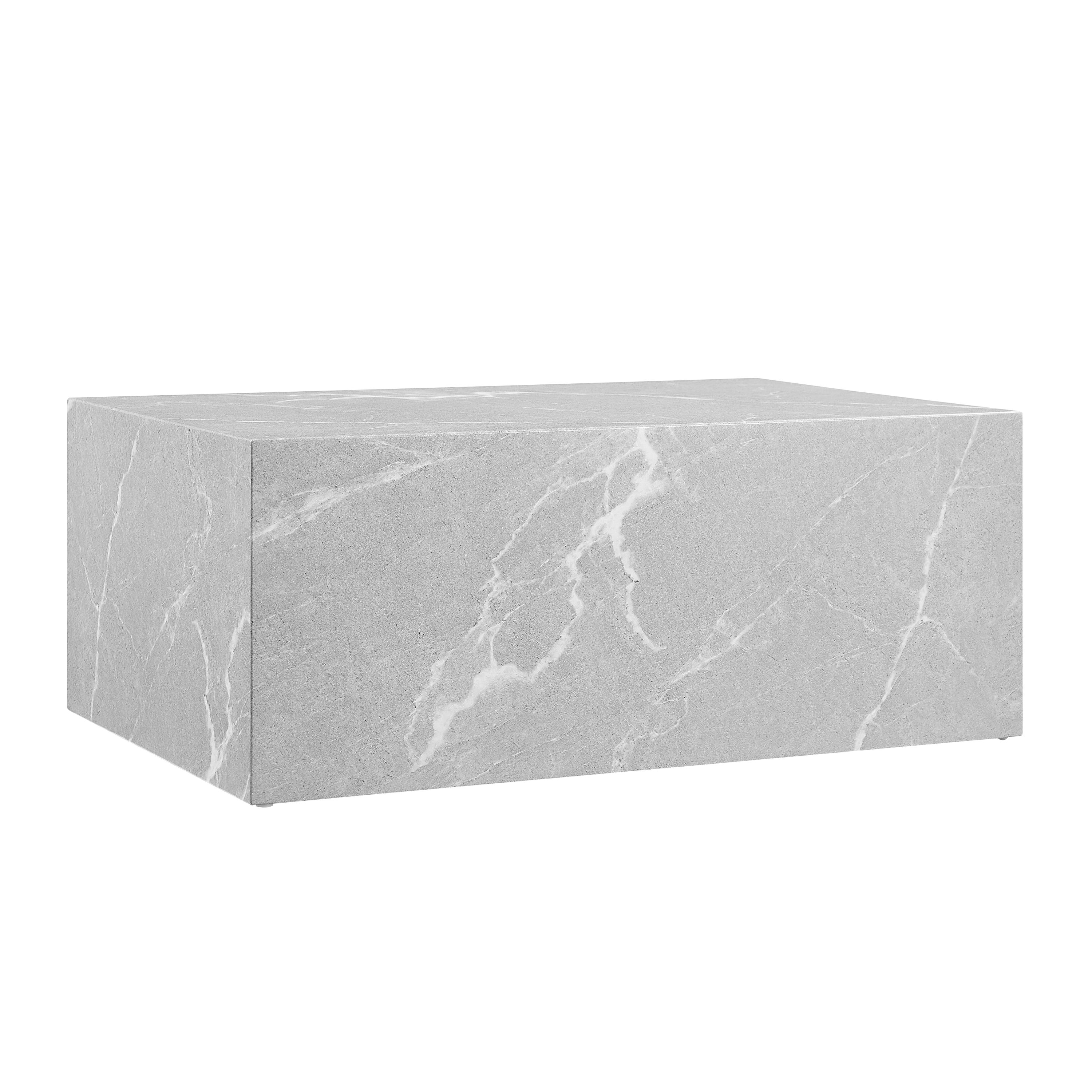 Couchtisch grau 90x60 cm Marmor Optik Sofatisch Beistelltisch Wohnzimmer Tisch