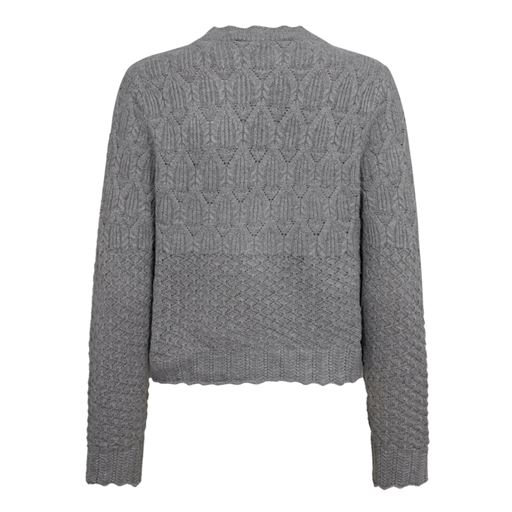 Co'Couture PointelleCC Cardigan, Light Grey Melange, S