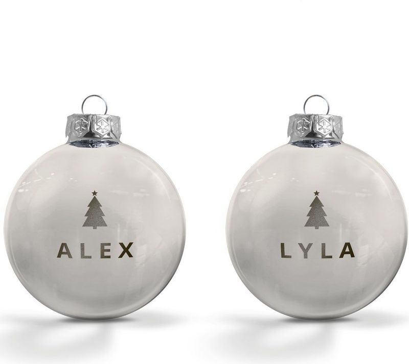 Kerstbal - Zilver - 2 Stuks - Glazen Kerstversiering