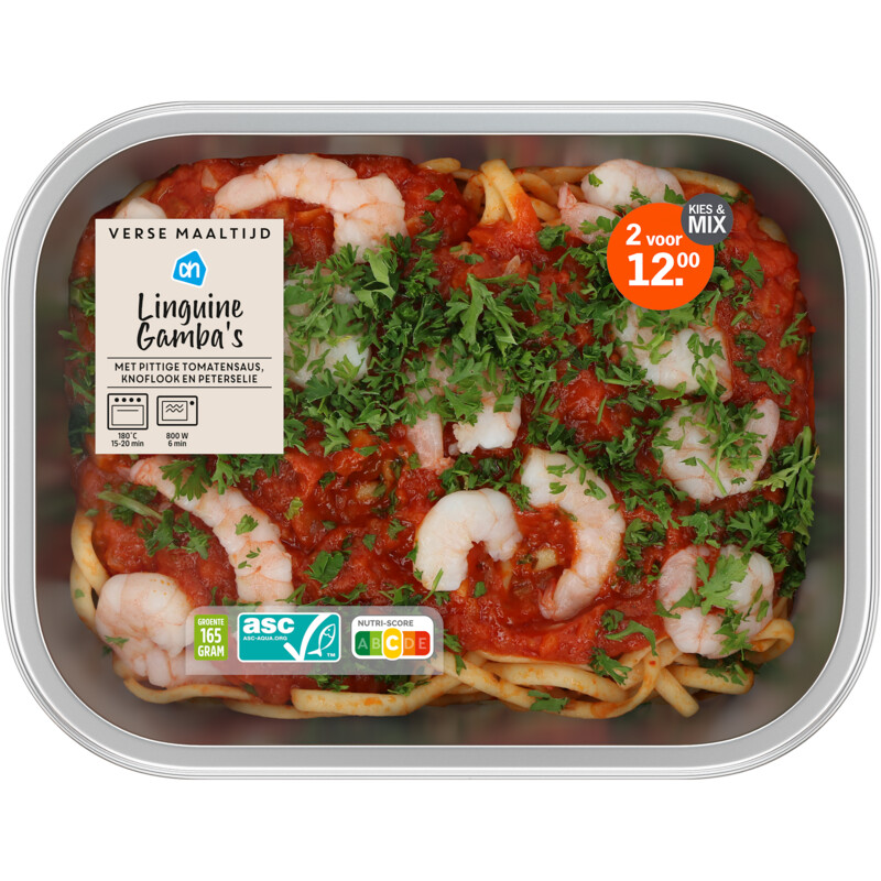 AH Verse maaltijd linguini gamba's