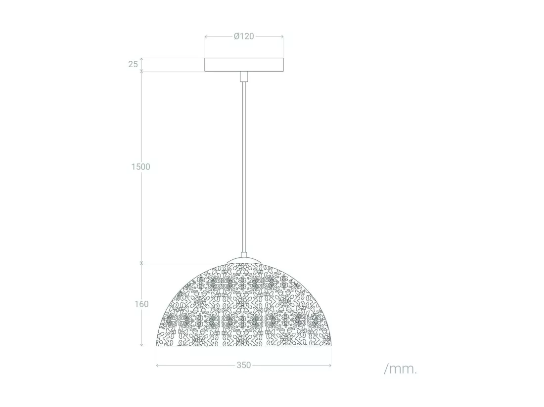 Suspension Métal Aerba Doré