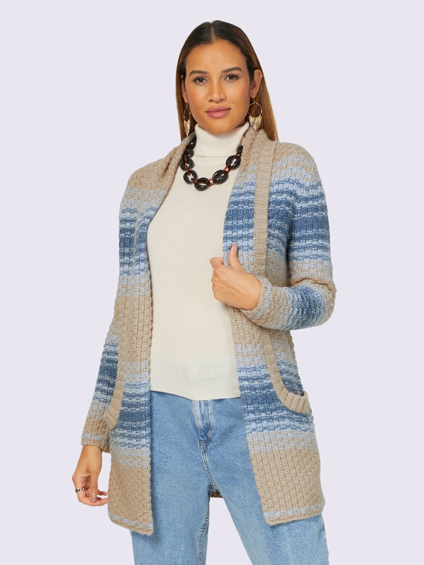 Veste en tricot longueur affinante