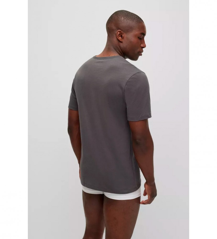 Conjunto de 3 camisetas clássicas para recém-nascidos da BOSS - Cinza, Azul e Branca