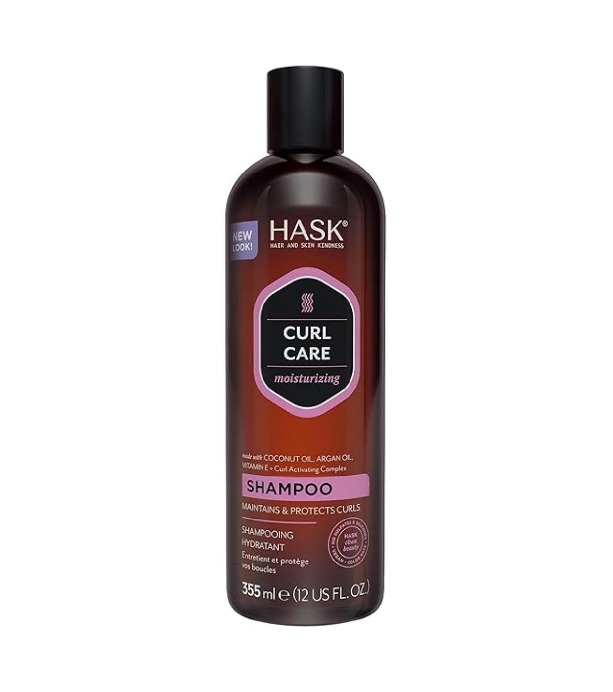 Hask - Shampoo Hidratante Curl Care - Óleo de coco, óleo de argan e vitamina E