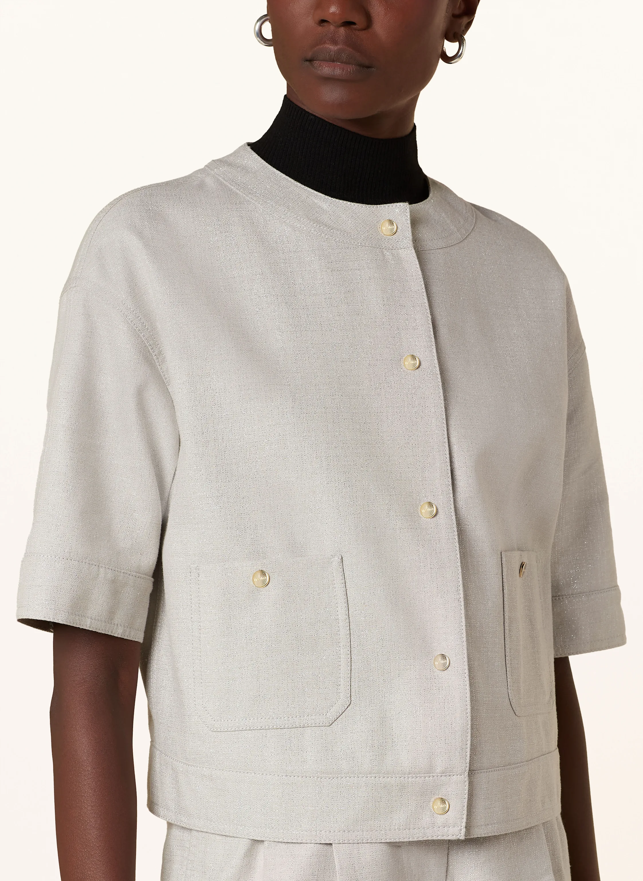 Max Mara STUDIO Kastenjacke AGILE mit Leinen und Glitzergarn