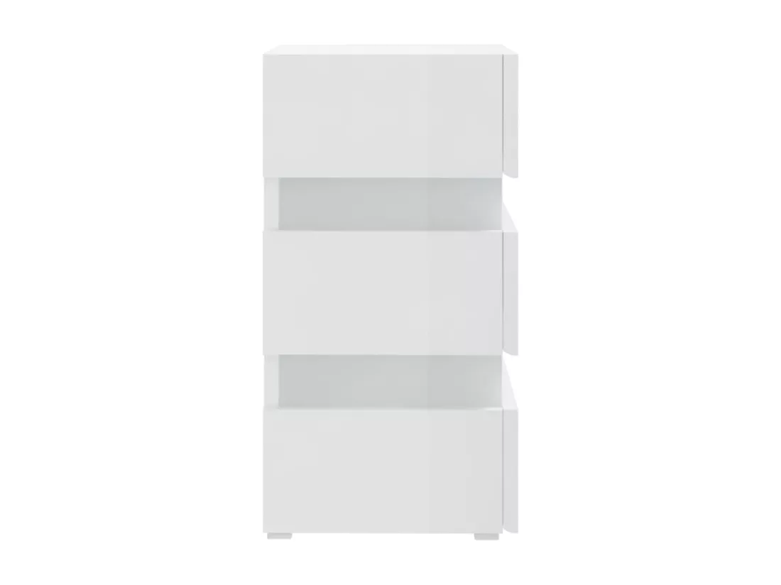 Table de chevet à LED blanc brillant 45x35x67 cm