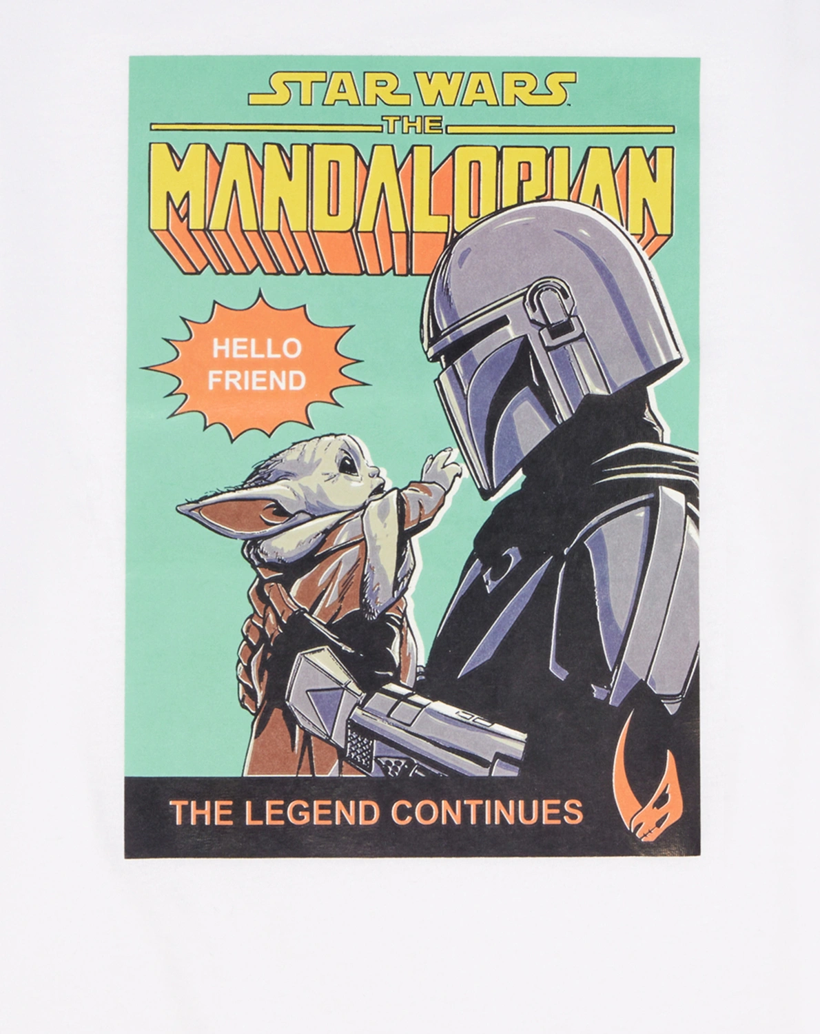T-Shirt STAR WARS MANDALORIAN GROGU white
