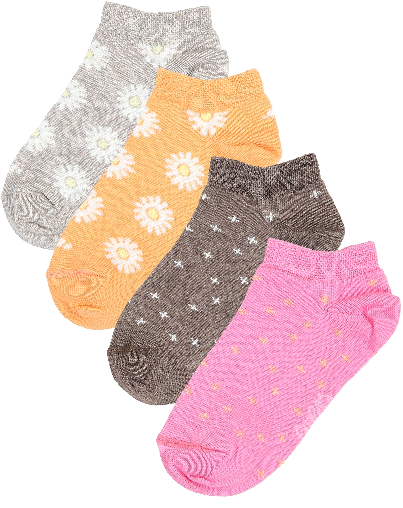 Sneakersocken BLUME/PUNKTE 4er Pack in pink/braun