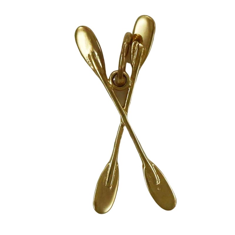 Pendentif paire de pagaie de canoé-kayak - Plaqué or