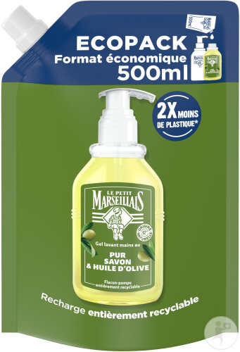 Le Petit Marseillais Gel Lavant Mains Pur Savon Et Huile D'Olive Recharge 500ml