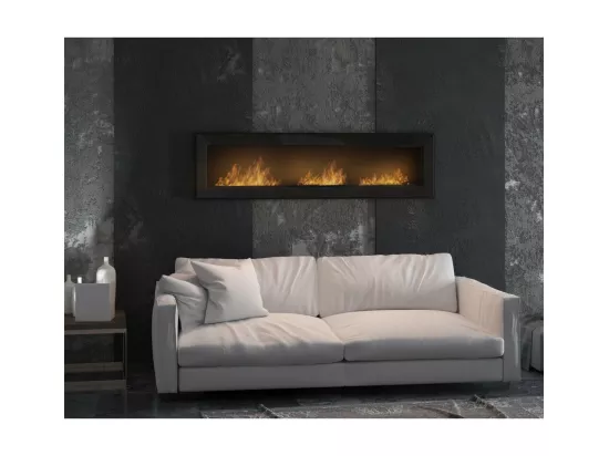 Cheminée au bioéthanol encastrable Frame 1800 SimpleFire avec verre blanc