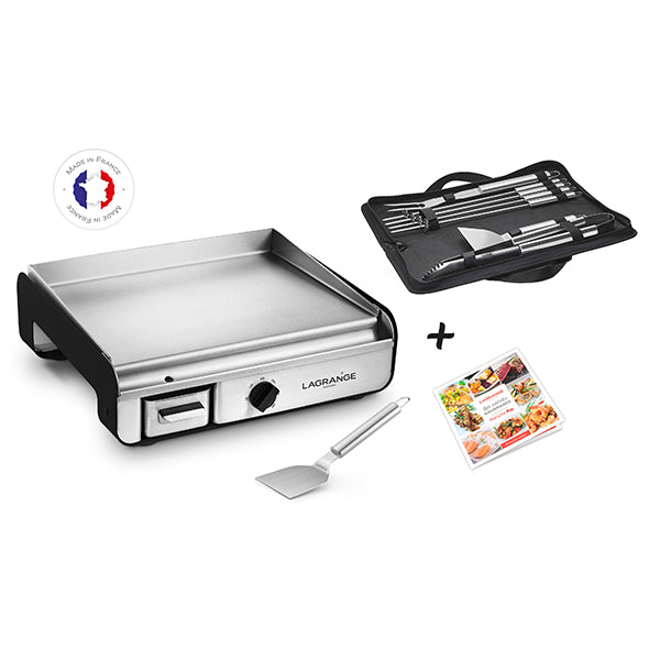 Plancha semi-professionnelle électrique avec kit accessoires et livre