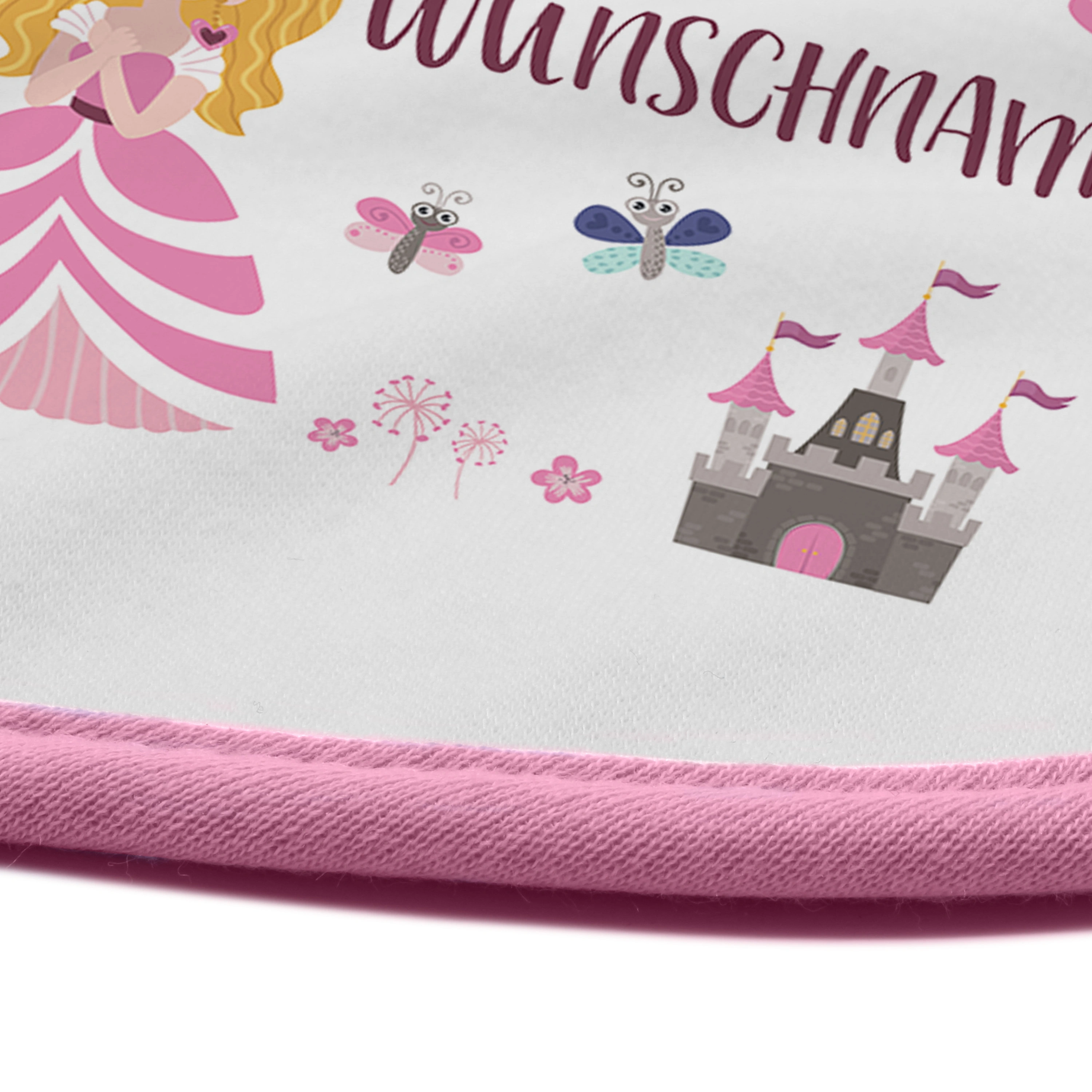 Baby-Lätzchen mit Namen, rosa (Motiv: Prinzessin)