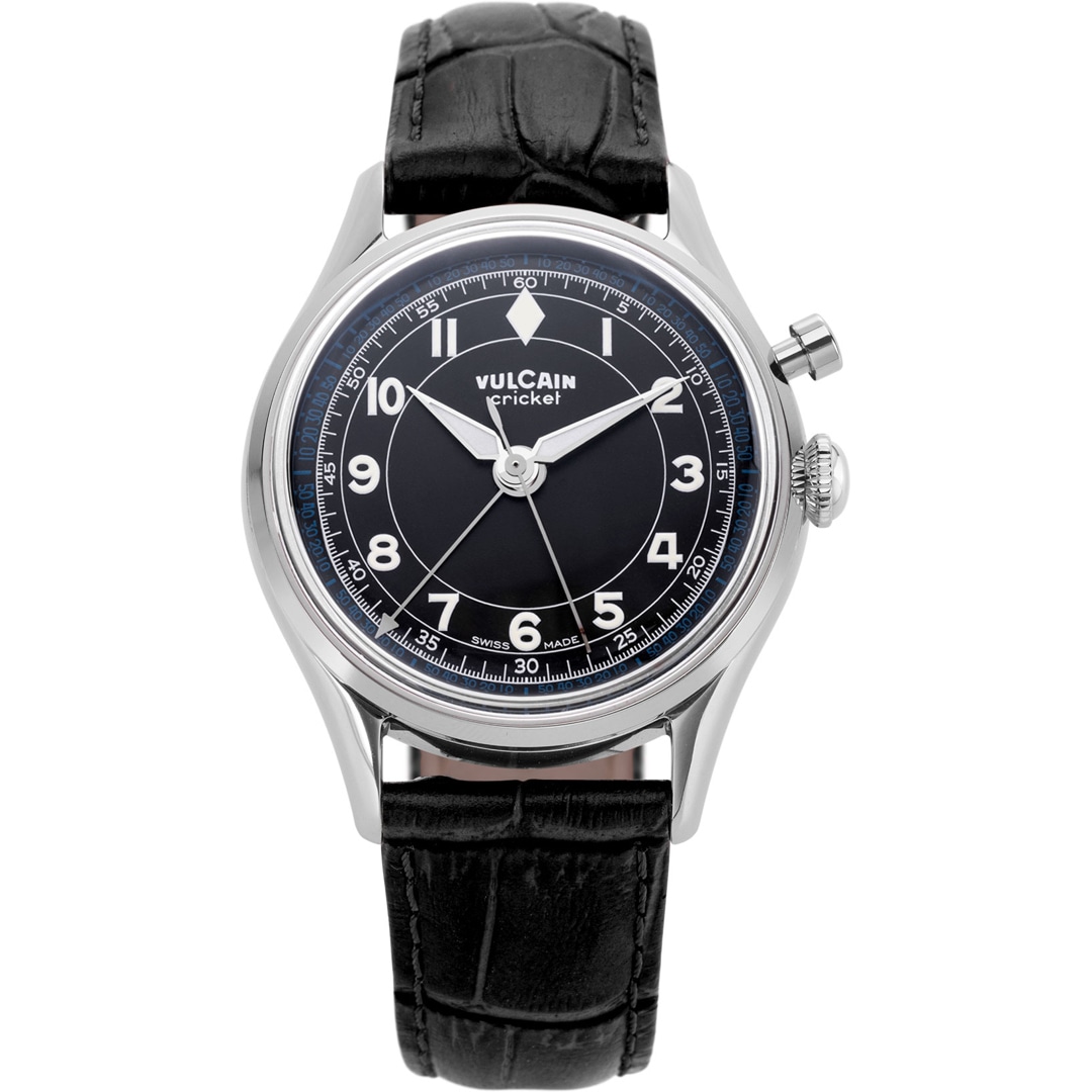 Vulcain Cricket Classique 36mm Black & White Sapphire Caseback