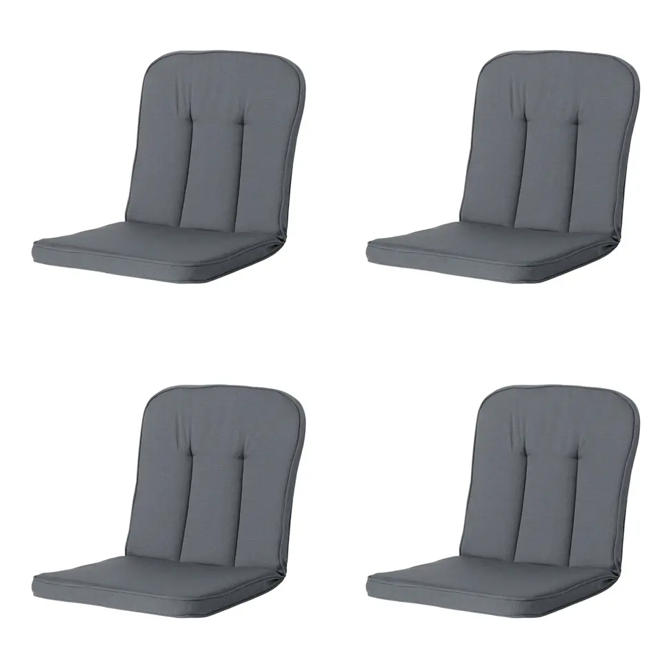 Madison - Tuinkussen Classic Hermitage Rib grey - Ca. 94x48 cm - Set van 4