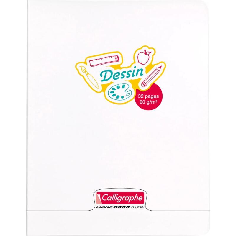 Cahier de dessin piqué 8000 POLYPRO 17x22 cm 32 pages uni 90 g - Incolore